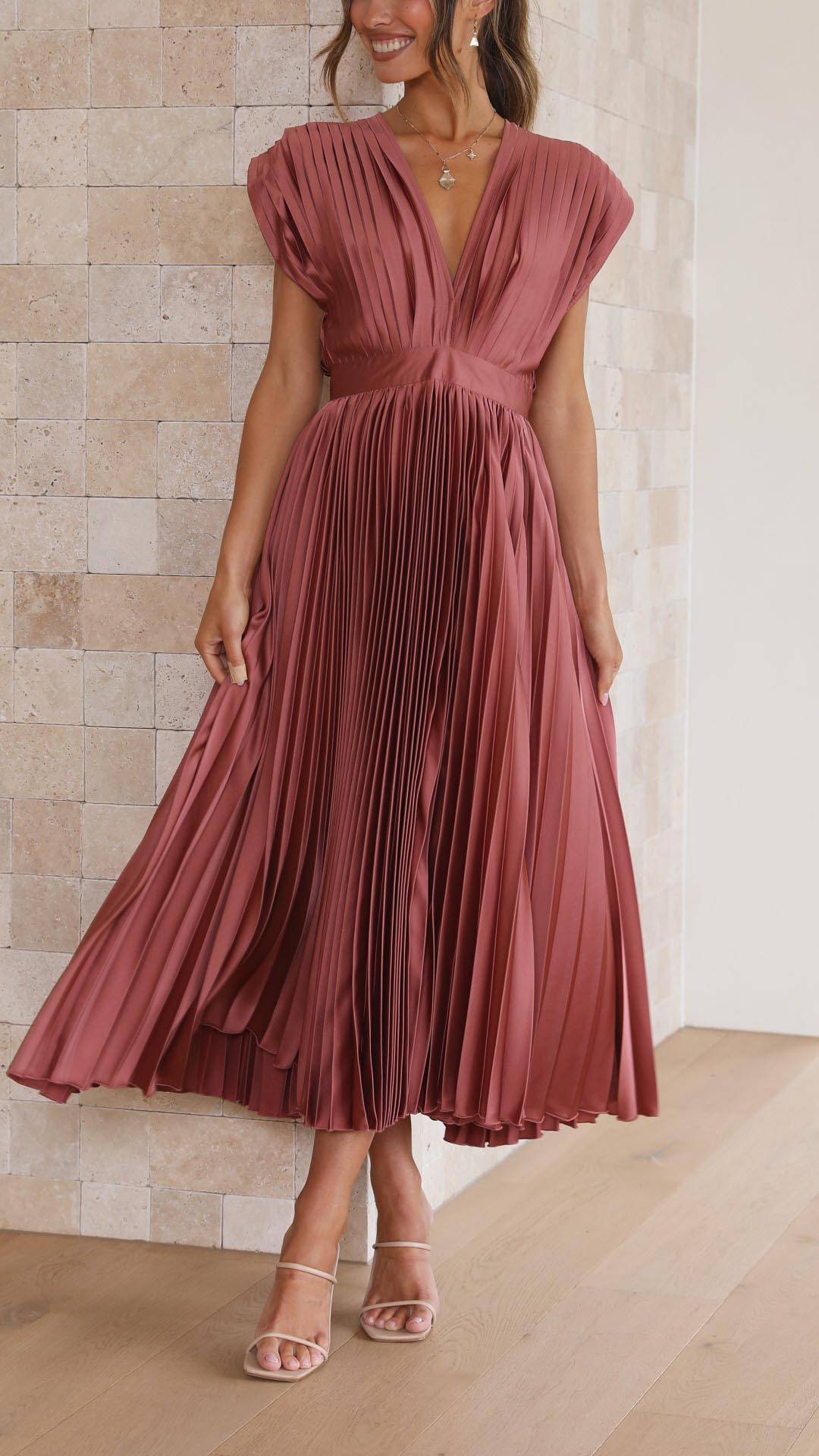 Maria™ | Elegante Plissé Maxi Jurk