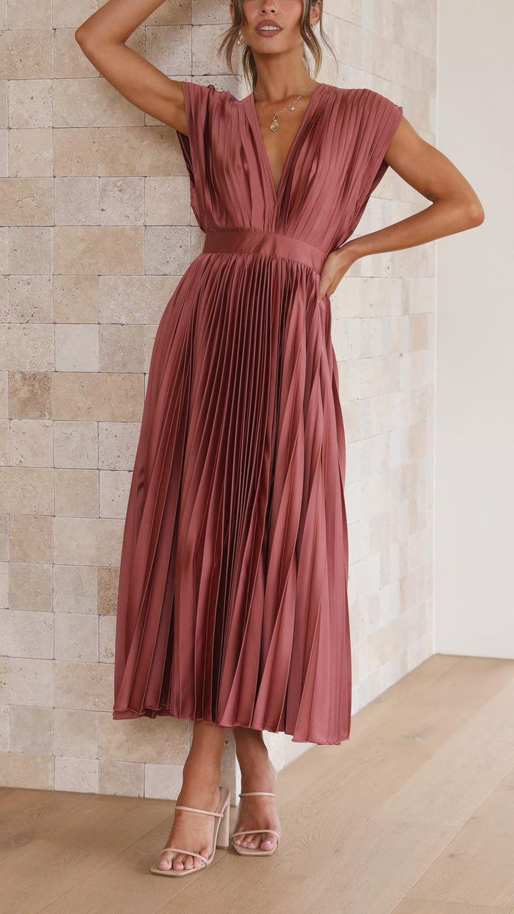 Maria™ | Elegante Plissé Maxi Jurk