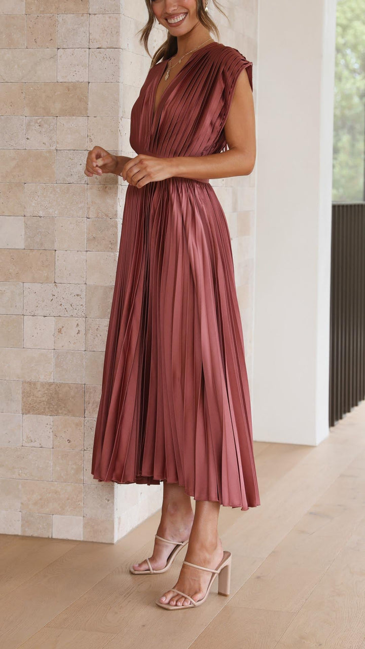 Maria™ | Elegante Plissé Maxi Jurk