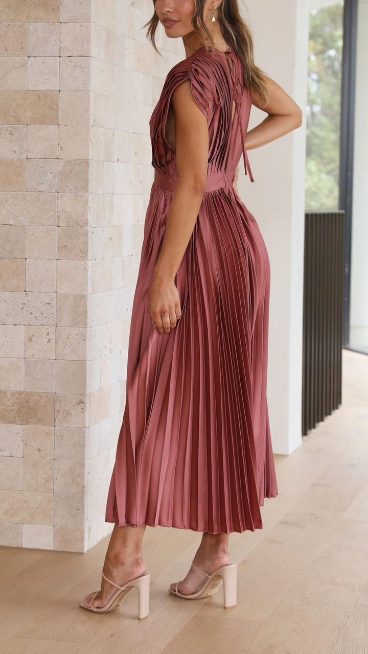 Maria™ | Elegante Plissé Maxi Jurk