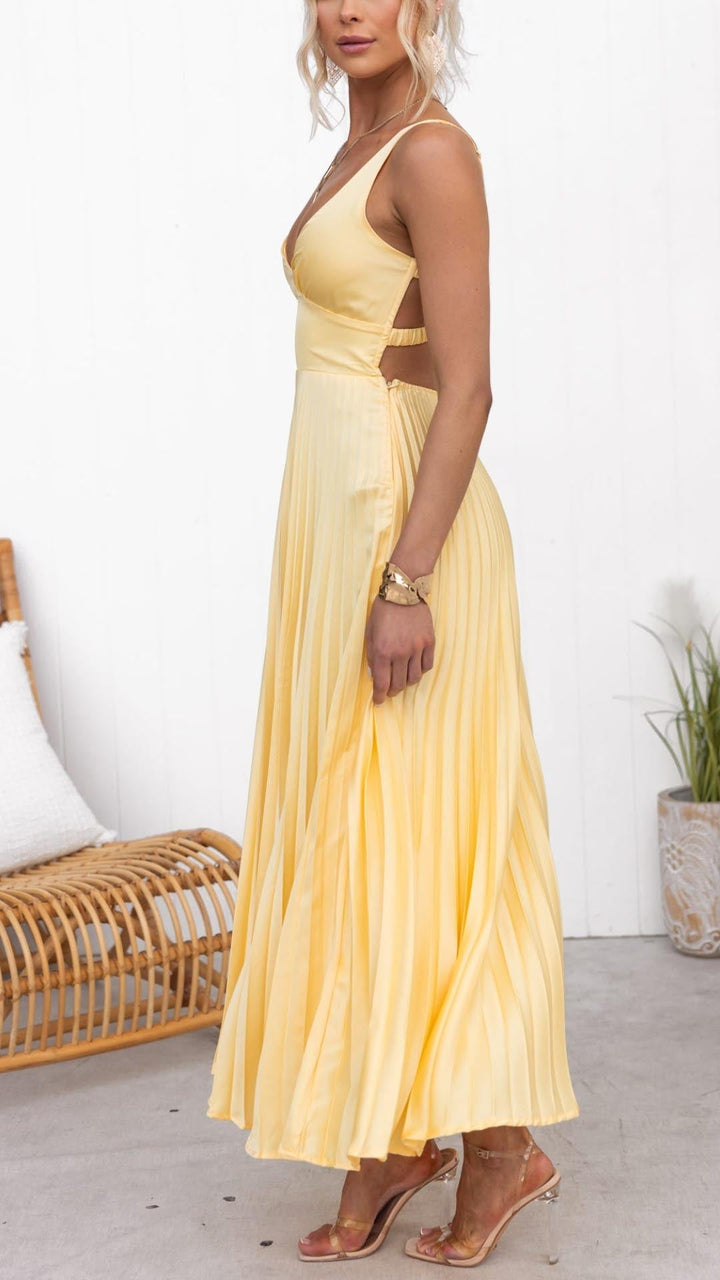 Eileen™ | Geplooide V-Hals Maxi Jurk