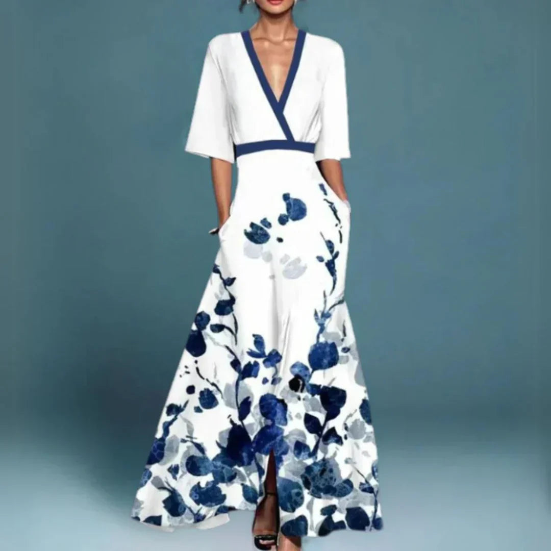 Jill™ | Elegante Maxi-jurk met Bloemenpatroon