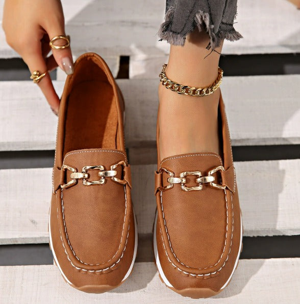 Ella - Platte Gesp Loafers