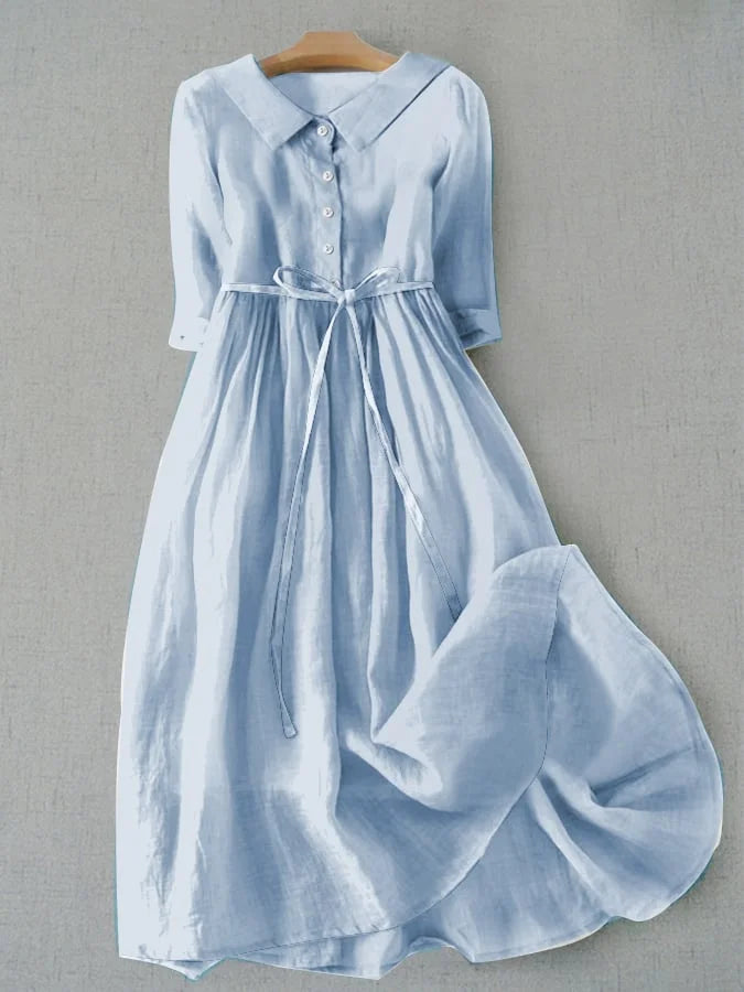 Magnolia | Vrouwen Flowy Draped Midi Jurk Avond
