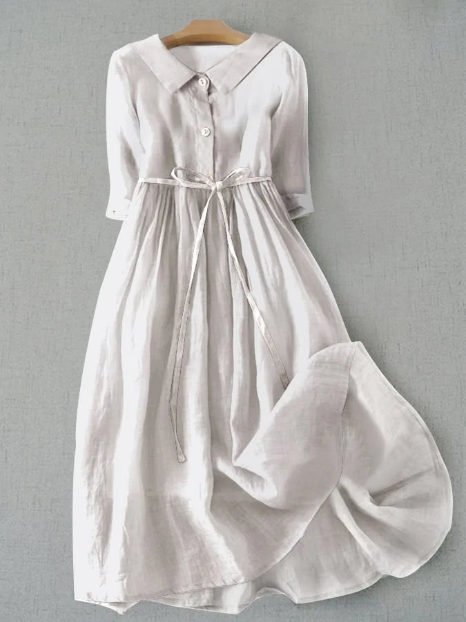 Magnolia | Vrouwen Flowy Draped Midi Jurk Avond