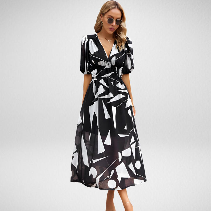 Violet | Dames V-Hals Vloeiende Elegante Jurk