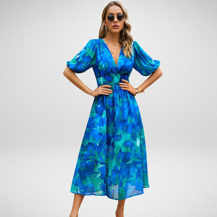 Violet | Dames V-Hals Vloeiende Elegante Jurk