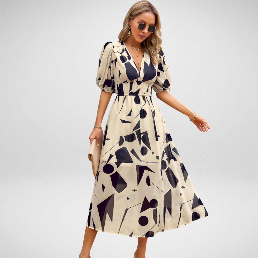 Violet | Dames V-Hals Vloeiende Elegante Jurk
