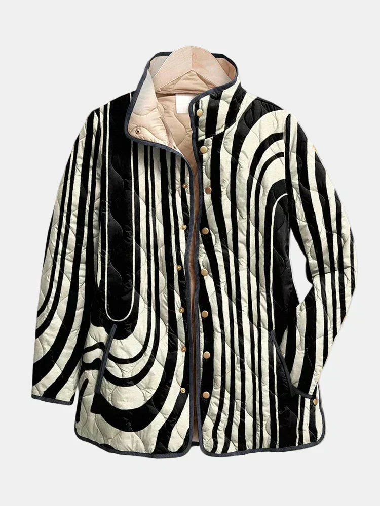 Soraya | Casual Gequilt Jacket met Abstract Geometrisch Ontwerp