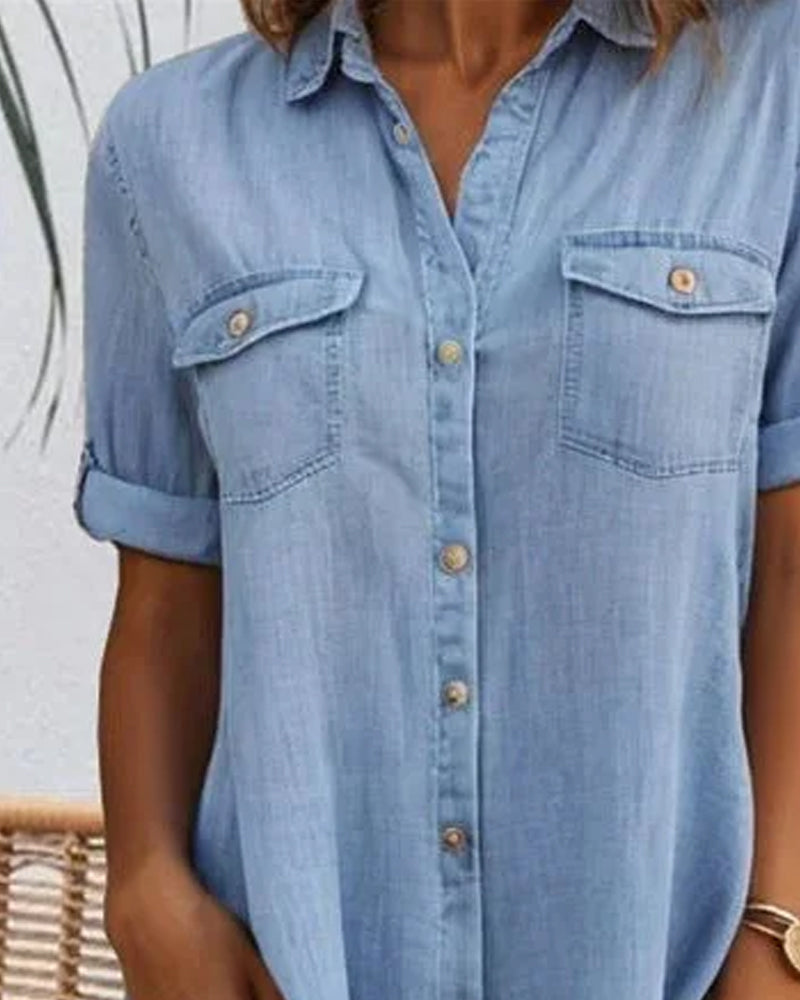 Jennifer™ | Lichtgewicht Denim-look Jurk