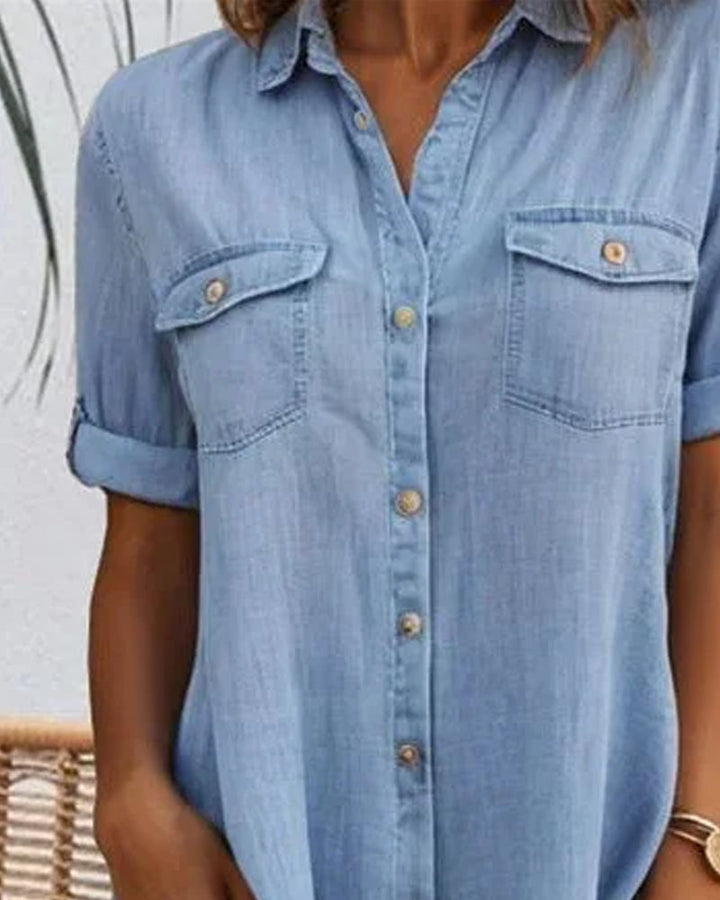 Jennifer™ | Lichtgewicht Denim-look Jurk