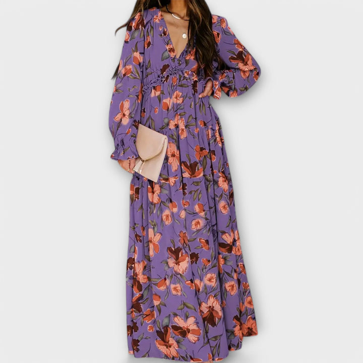 Wilma™ | Bloemen V-Hals Maxi Jurk