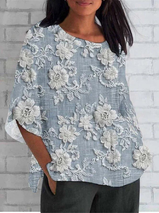 Diana™ | Vintage Bloemen Relaxed Blouse