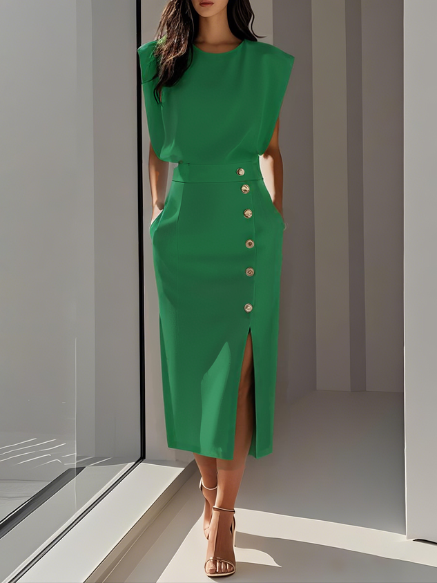 Aspen™ | Moeiteloze Charme Midi Jurk
