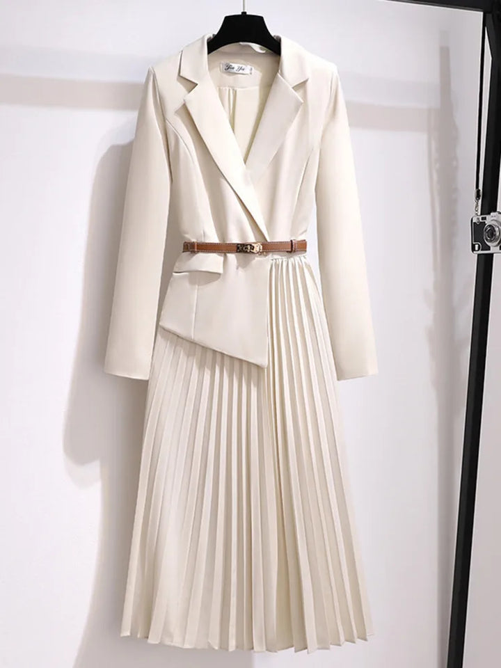 Adrienne | Vrouwen Geknoopte Plissé Midi Jurk