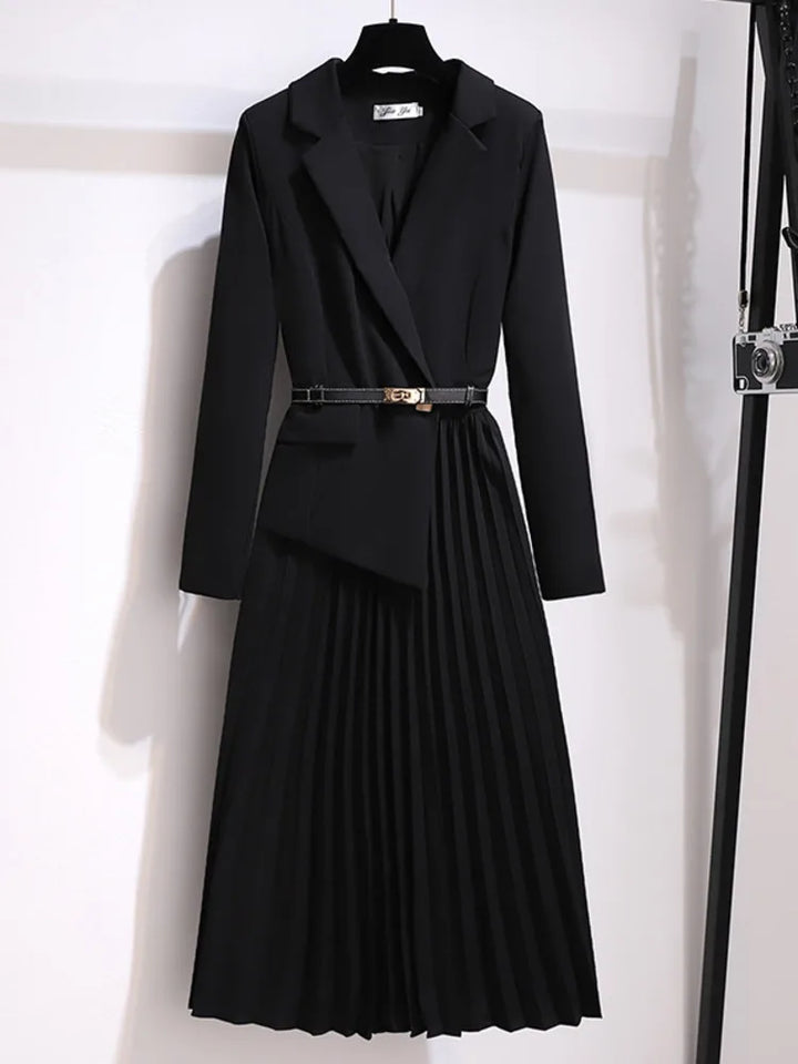 Adrienne | Vrouwen Geknoopte Plissé Midi Jurk