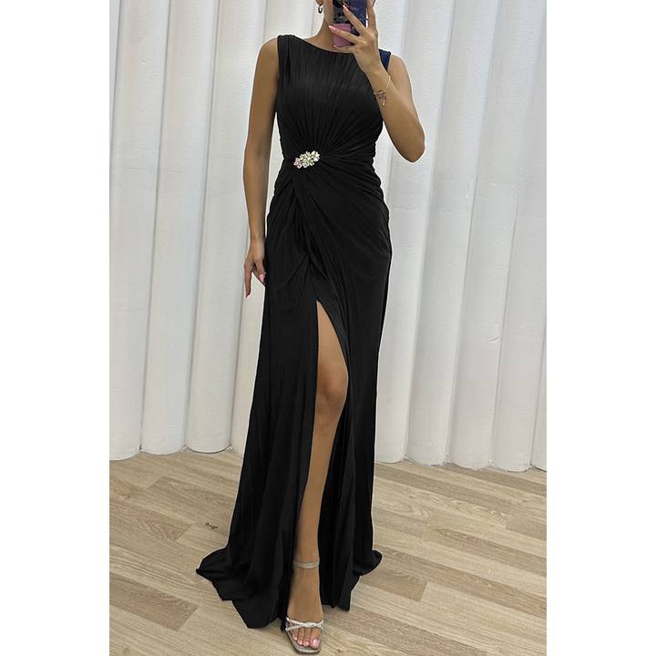 Freesia | Vrouwen Trouwe Gast Geplooide Maxi Jurk Avond