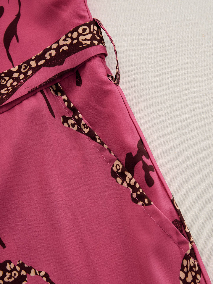 Allegra | Dames Lange Mouwen Jumpsuit met Luipaardprint
