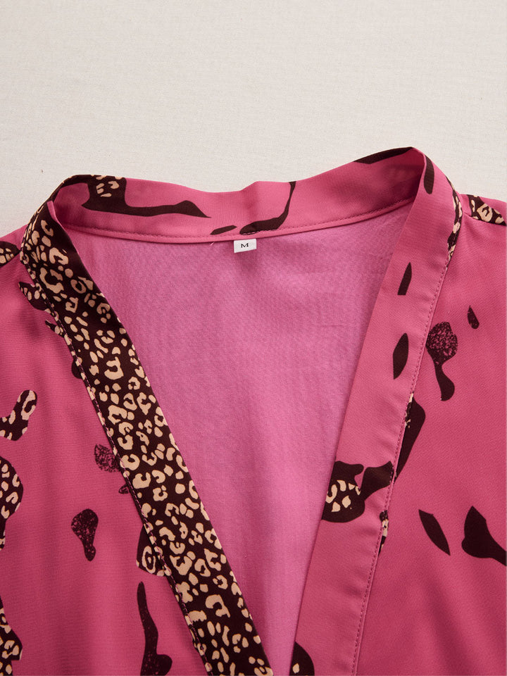 Allegra | Dames Lange Mouwen Jumpsuit met Luipaardprint
