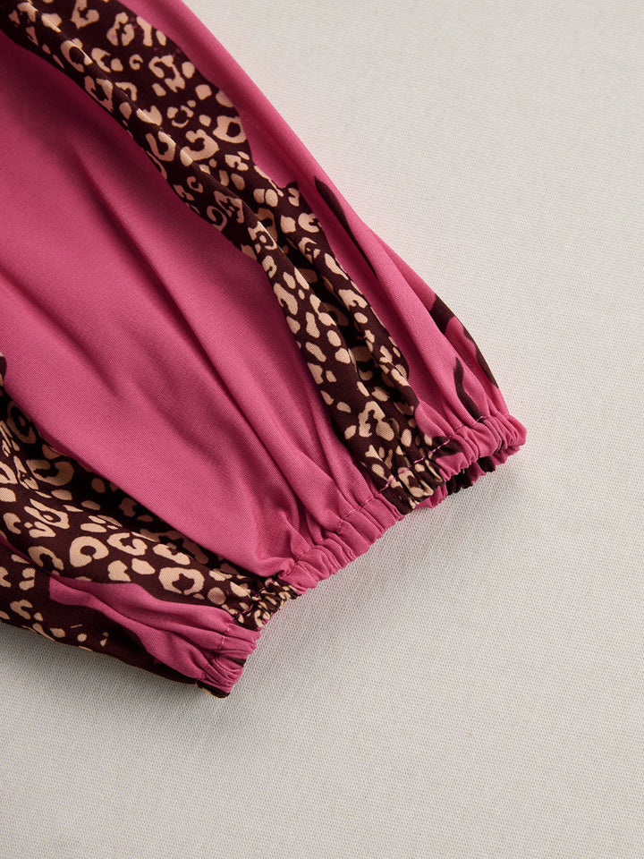 Allegra | Dames Lange Mouwen Jumpsuit met Luipaardprint