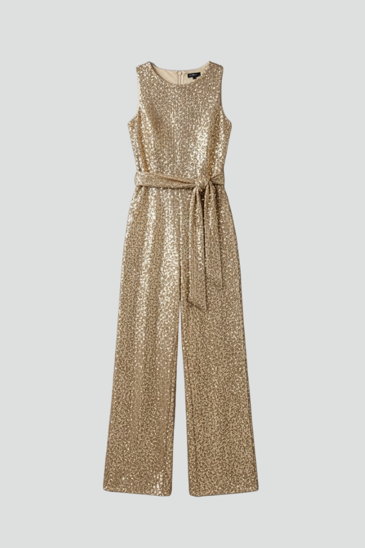 Amara | Dames Pailletten Wijde Pijpen Jumpsuit