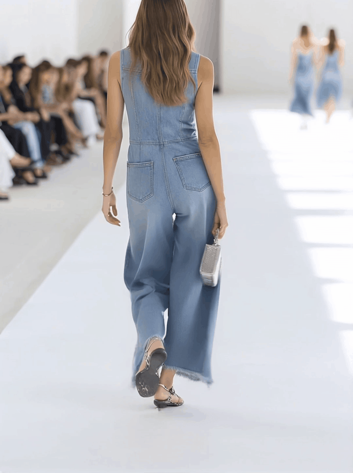 Andromeda | Dames Mouwloze Wijde Pijpen Jumpsuit