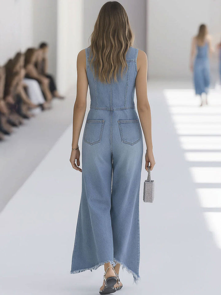Andromeda | Dames Mouwloze Wijde Pijpen Jumpsuit