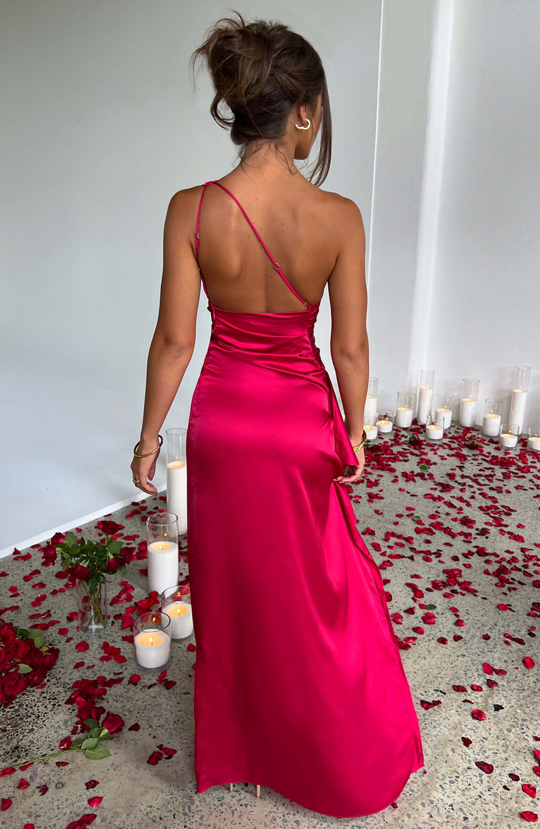Celeste | Satijnen Een-Schouder Bodycon Jurk voor Vrouwen