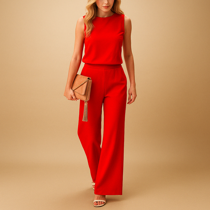 Aurelia | Dames Mouwloze Wijde Pantalon Jumpsuit