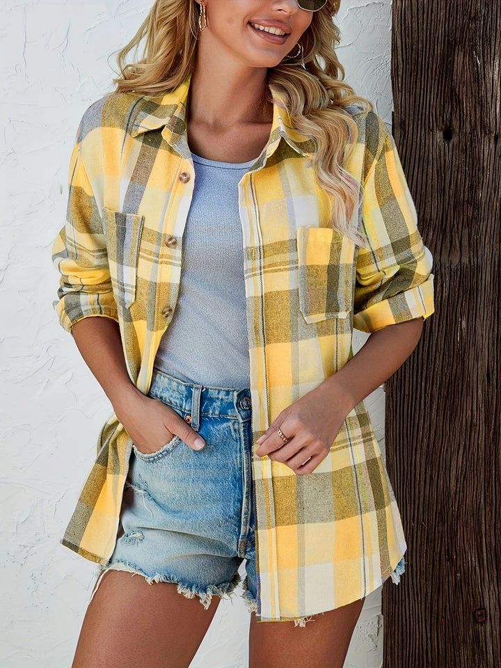 Harper | Dames Oversized Geruite Flanellen Overhemd