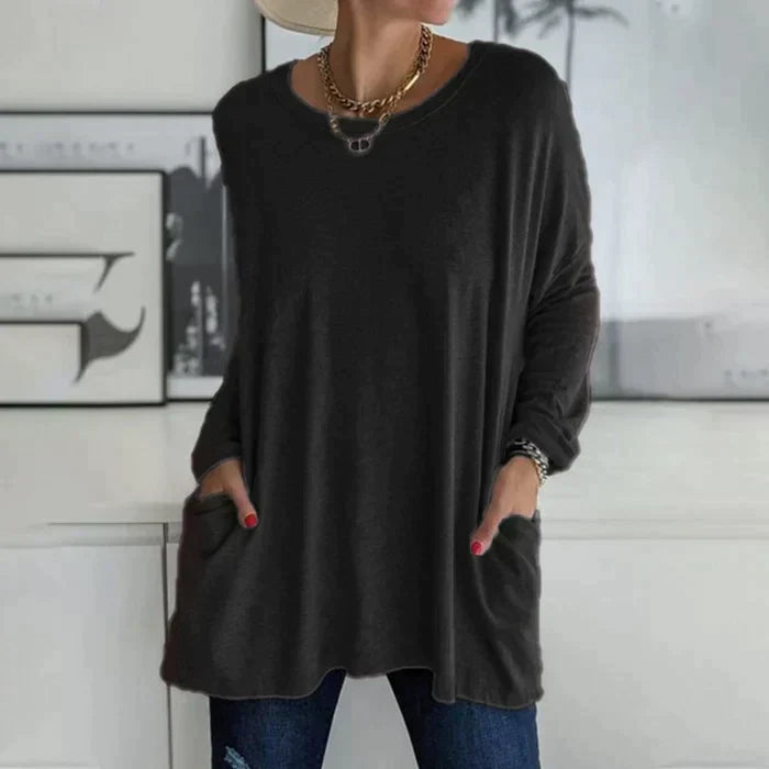 Ruby | Dames Oversized Langsleeve Tuniek Top met Zakjes