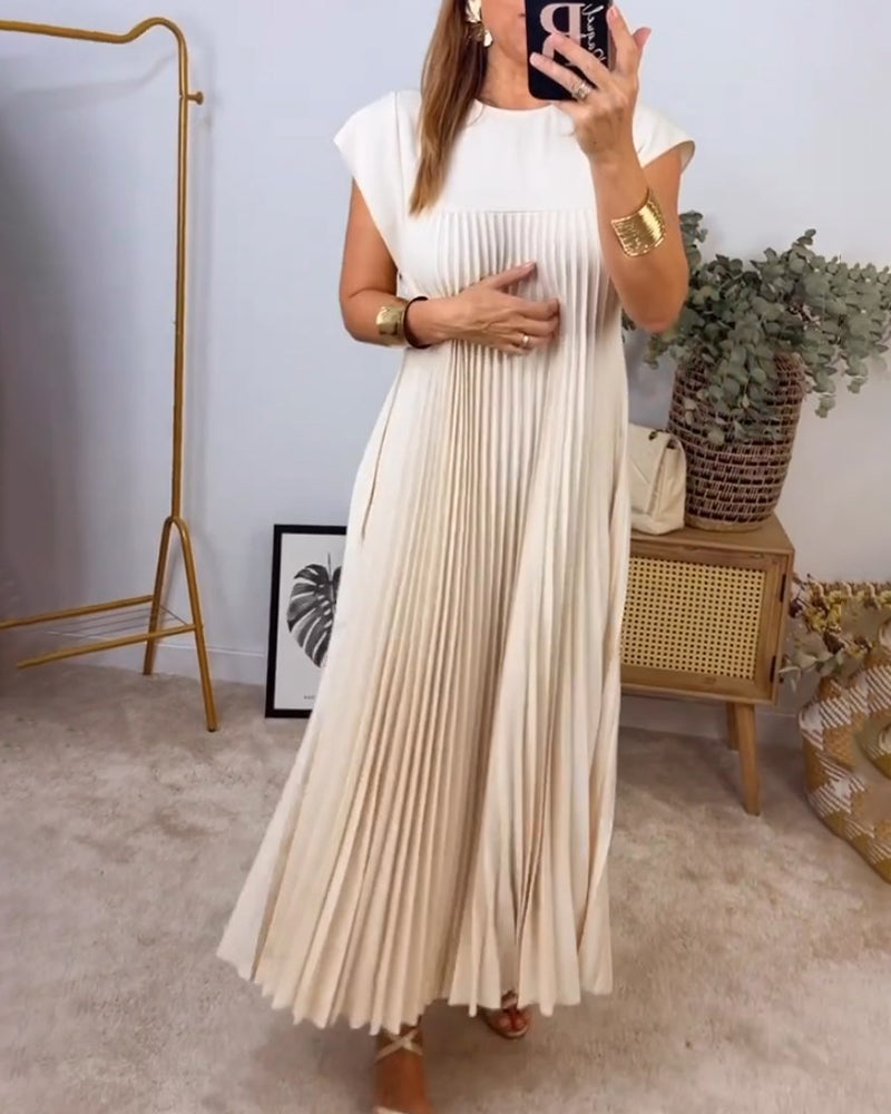 Fern | Vrouwen Flowing Plissé Maxi Jurk Cocktail