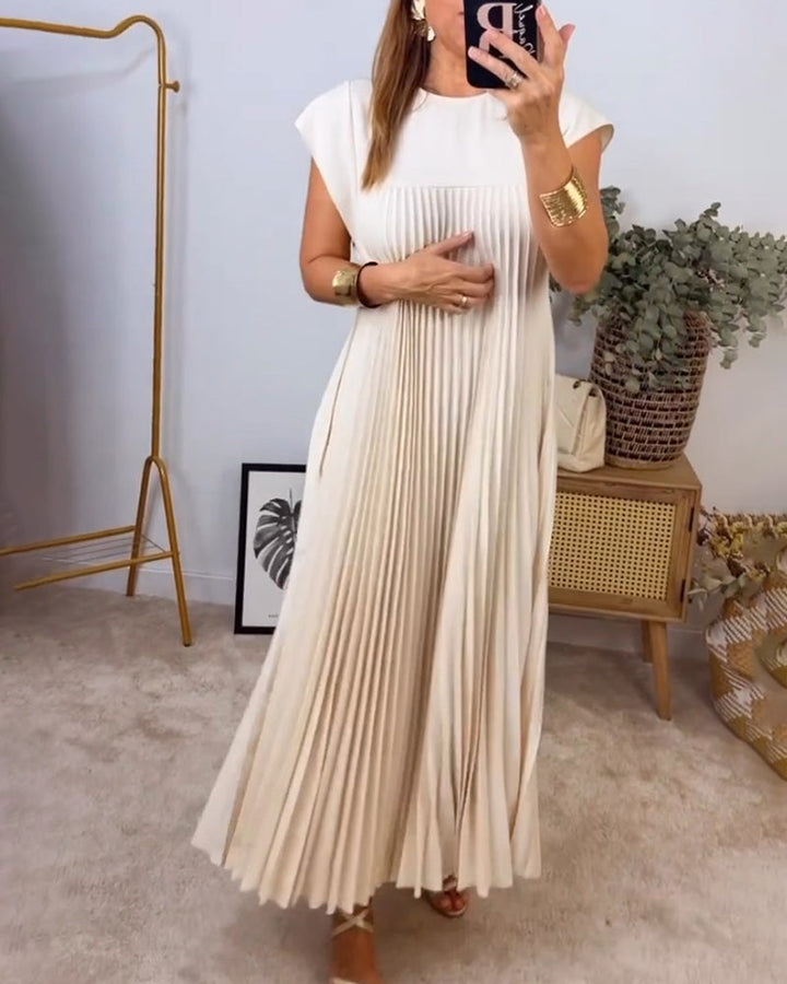 Fern | Vrouwen Flowing Plissé Maxi Jurk Cocktail