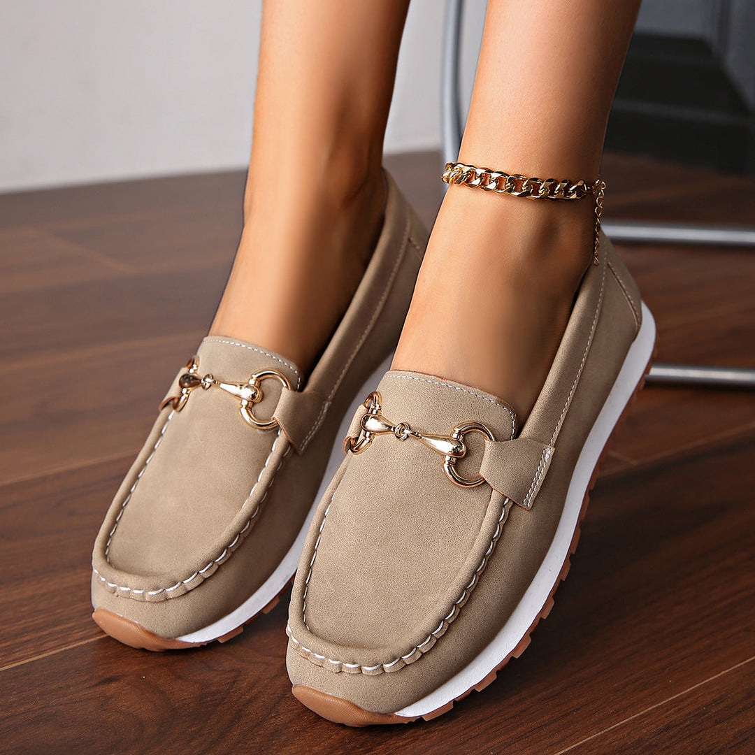 Elodie - Platte Gesp Loafers