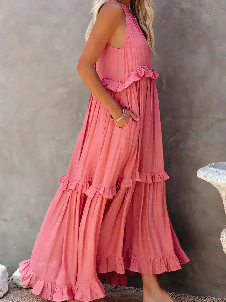 Courtney™ | Elegante Mouwloze Jurk met Ruffles