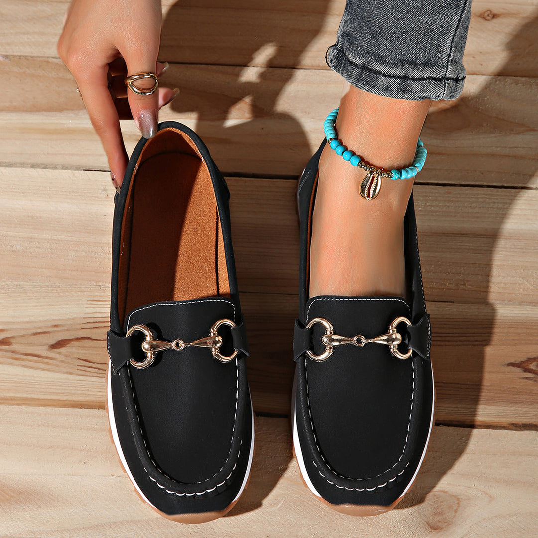 Elodie - Platte Gesp Loafers