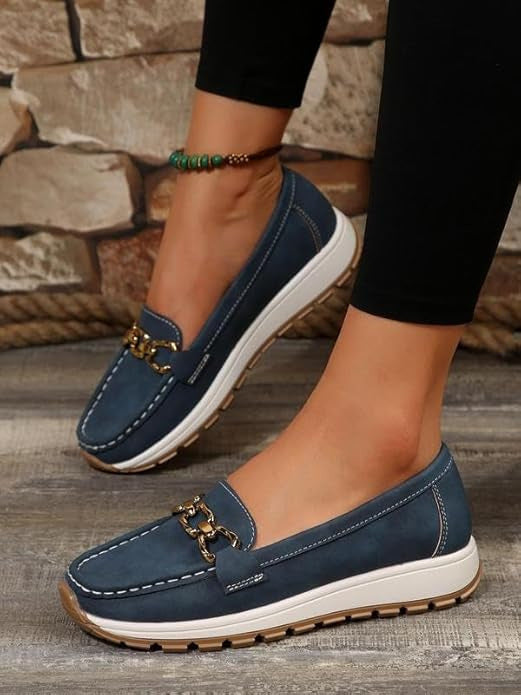 Ella - Platte Gesp Loafers