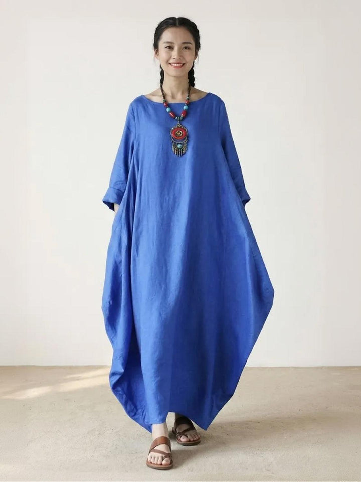 Serena | Dames Oversized Boho Maxi Jurk met 3/4 Mouwen