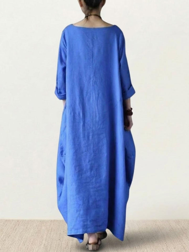 Serena | Dames Oversized Boho Maxi Jurk met 3/4 Mouwen