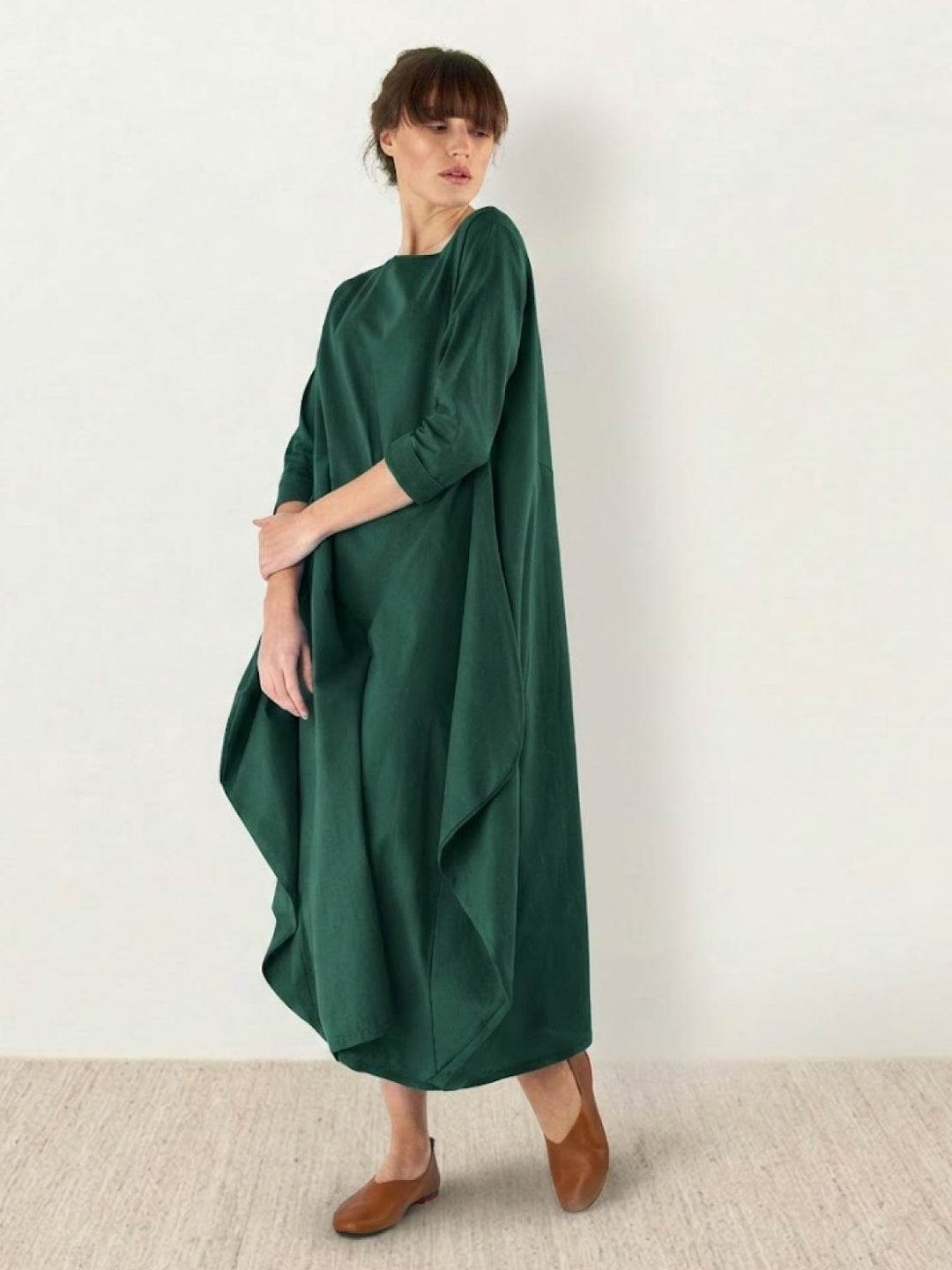 Serena | Dames Oversized Boho Maxi Jurk met 3/4 Mouwen