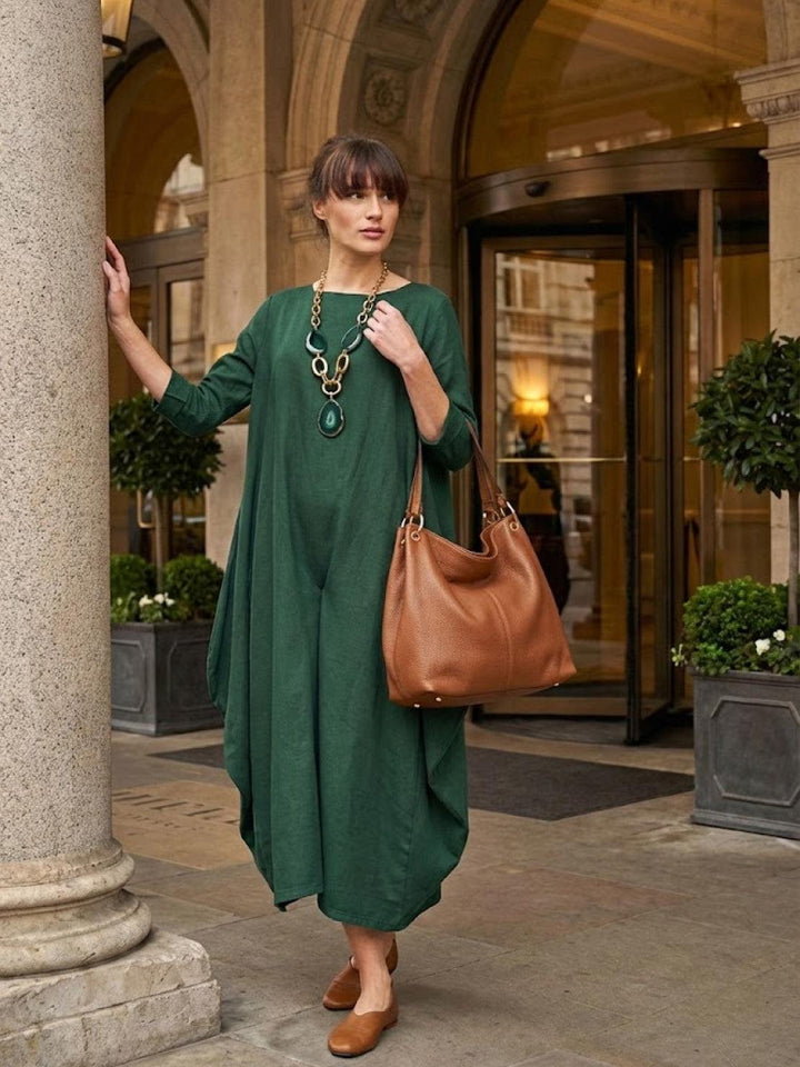 Serena | Dames Oversized Boho Maxi Jurk met 3/4 Mouwen