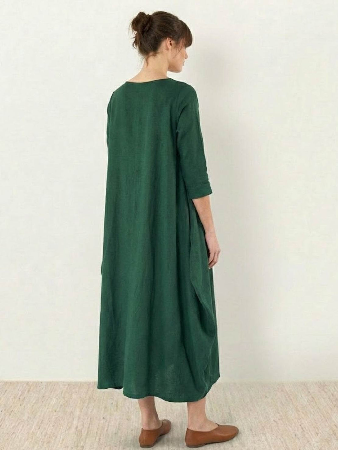 Serena | Dames Oversized Boho Maxi Jurk met 3/4 Mouwen