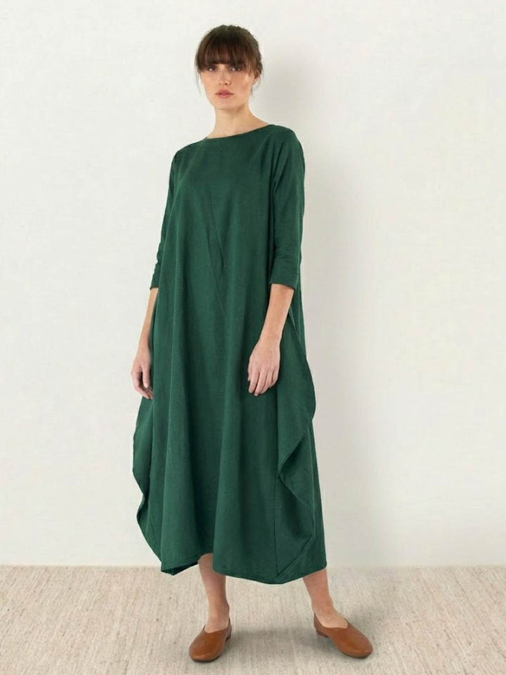 Serena | Dames Oversized Boho Maxi Jurk met 3/4 Mouwen