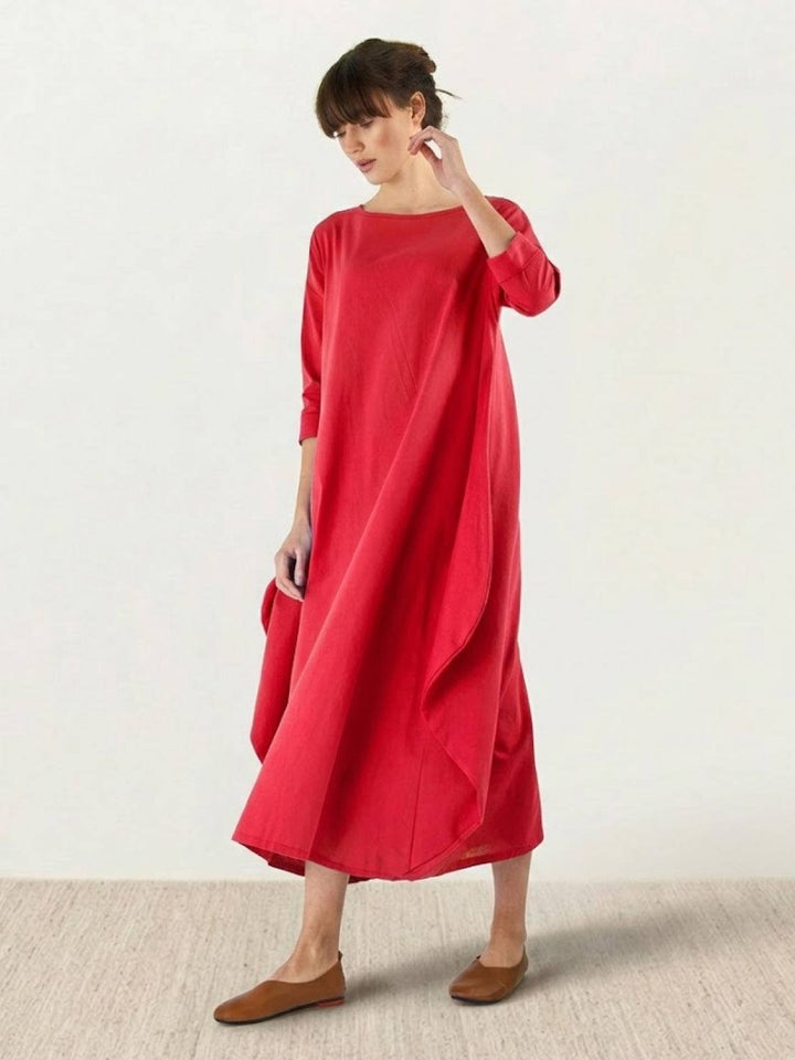 Serena | Dames Oversized Boho Maxi Jurk met 3/4 Mouwen