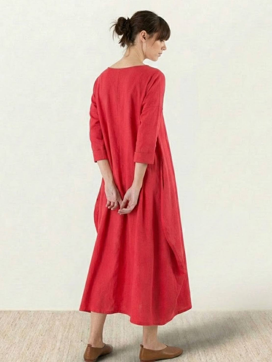 Serena | Dames Oversized Boho Maxi Jurk met 3/4 Mouwen