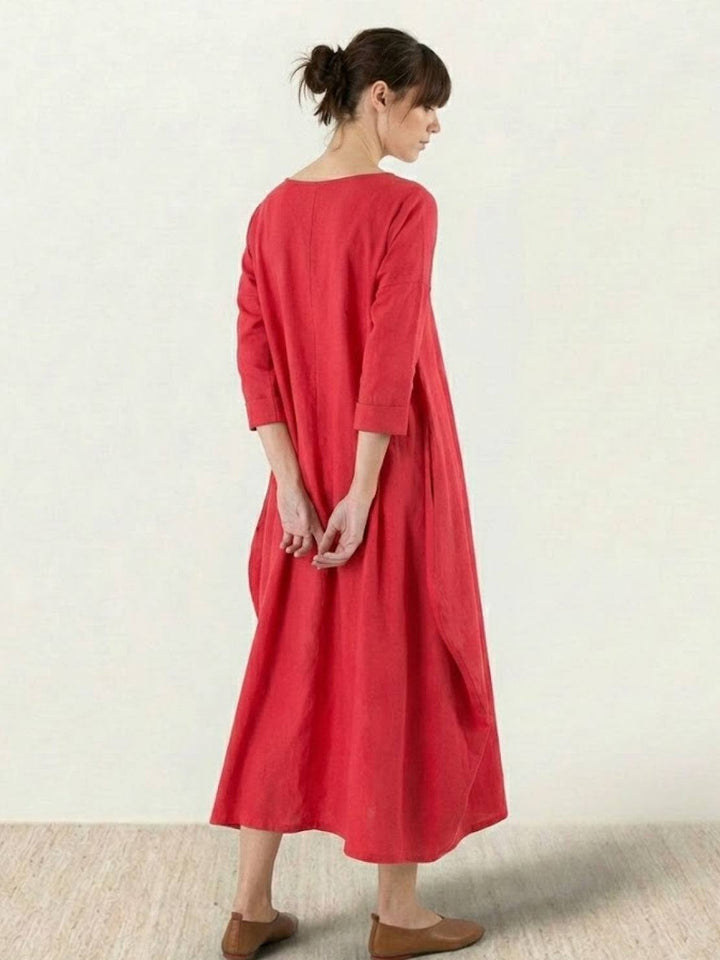 Serena | Dames Oversized Boho Maxi Jurk met 3/4 Mouwen