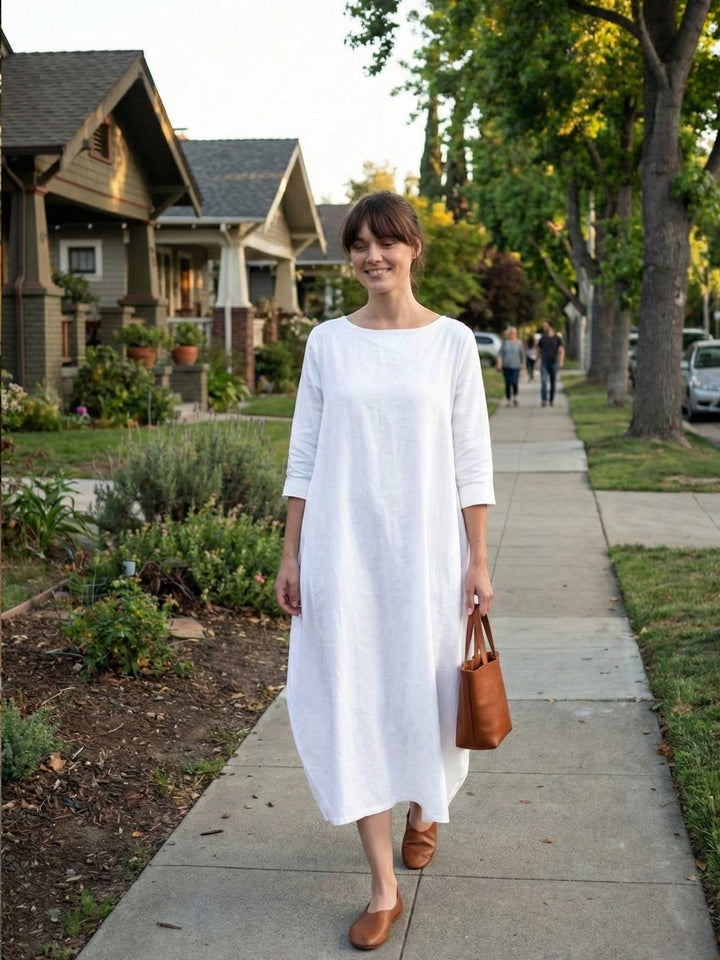 Serena | Dames Oversized Boho Maxi Jurk met 3/4 Mouwen