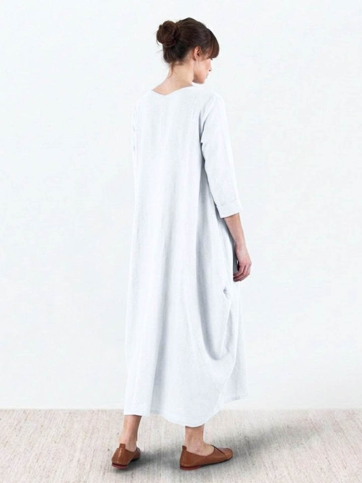 Serena | Dames Oversized Boho Maxi Jurk met 3/4 Mouwen