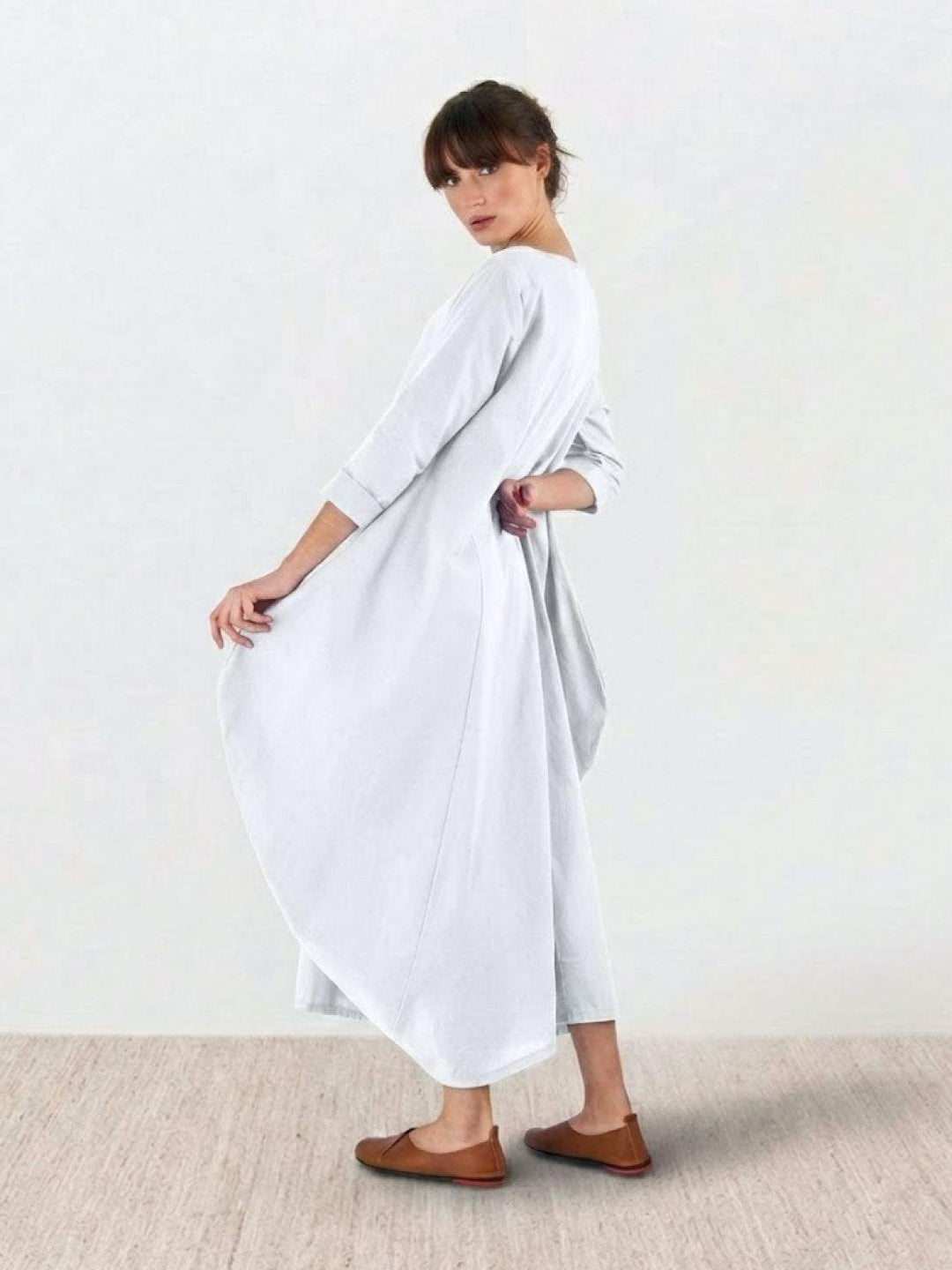 Serena | Dames Oversized Boho Maxi Jurk met 3/4 Mouwen