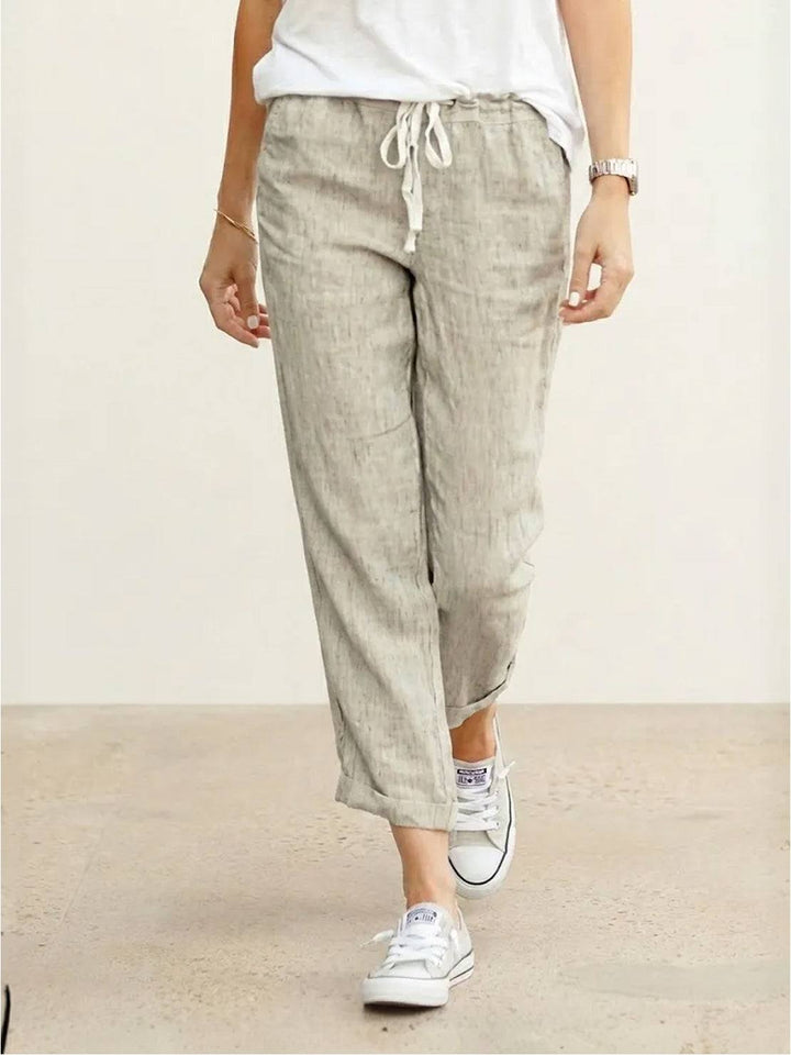 Harper | Dames Casual Touwsluiting Rechte Pantalon